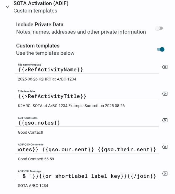 custom comments